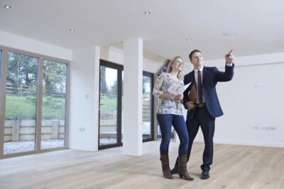 woman checking new home