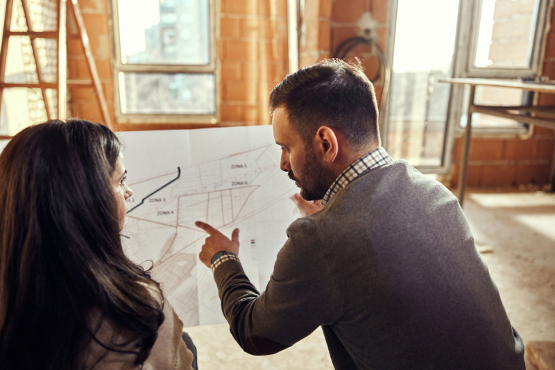 couple planning for construction