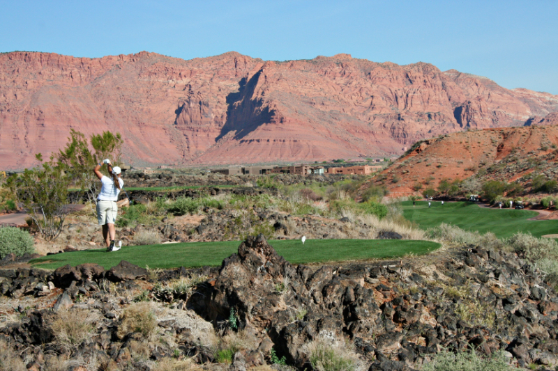 man playing golf